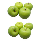 8 Manzanas Verdes Artificiales Grandes Y Frutas