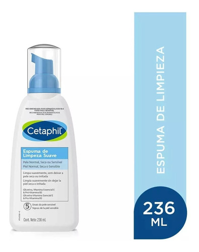 Espuma Limpiadora Facial Suave Piel Sensible Cetaphil 236ml