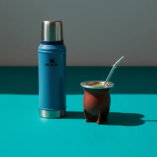 Kit Termo Stanley 1l Y Mate De Calabaza Porongo Matero Azul