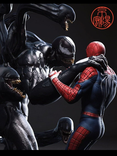 Archivo Stl Venom Vs Spiderman Premium 35cm De Alto