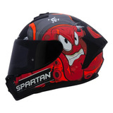 Casco Moto Spartan Draken Garglen Rojo Mate Talla L