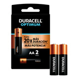 Pilas Aa Lr6 X2 1.5v Alcalina Duracell Optimum Durabilidad