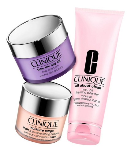 Clinique Hidratante 125ml +desmaquillante 200 +limpiador 250