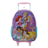 Mochila De Rodinhas Princesas Da Disney Lilás 11550 Xeryus 