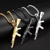 Collar Con Colgante De Pistola Ak 47 Para Hombre, Joyería Ra