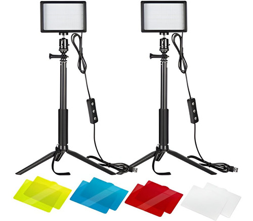 Panel Luz Led Kit X2 Para Fotografia Y Video Neewer Usb 10w.