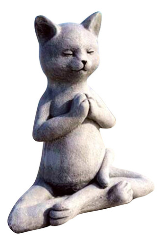 Gato Buda Meditación Gato Estatua Jardín Esculpir Al Aire Li
