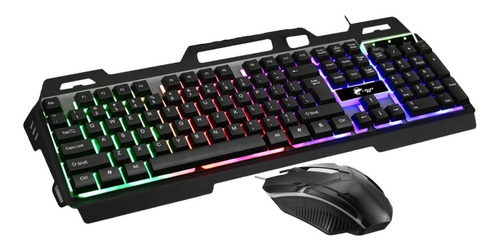 Pack Teclado Metal Rgb + Mouse 1600dpi Gamer