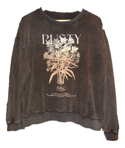 Buzo Rusty Girl Flowers Boyfriend Fit Crew