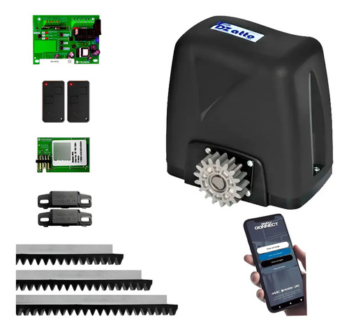 Kit Motor De Portão Rossi Dz Atto Turbo Wi-fi App Celular