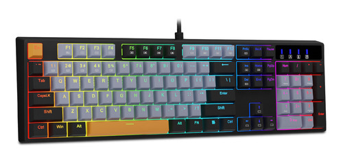 Teclado Mecánico 104 Eyooso Rgb Gamer Interruptor Rojo