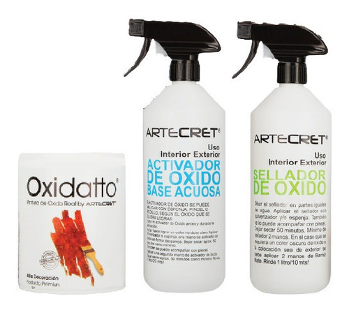 Artecret ® Oxidatto Pintura Efecto Oxido - Rinde Hasta 3 M2