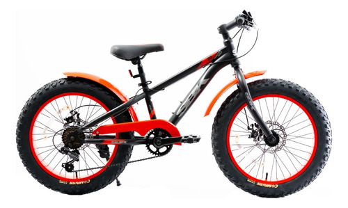 Bicicleta Fat Bike Sbk Rod 20 Hunter Y Recreo Aluminio Roja