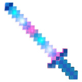 Brinquedo Espada Pixel Minecraft 58cm Som E Luz - Azul Nº16