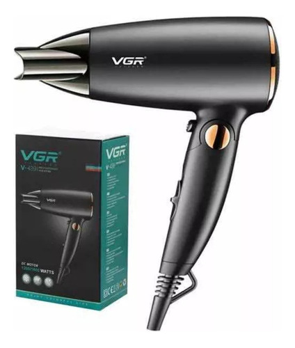 Mini Secador Pelo Cabello Viajero Portatil Plegable Voltaje 110v Color Negro