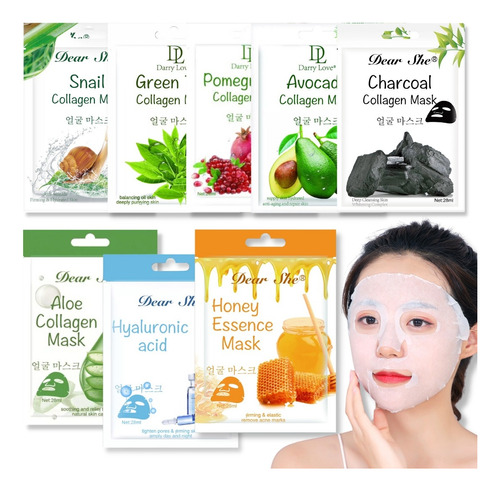 Mascarillas Faciales Natural Hidratantes Exfoliante Mask X4