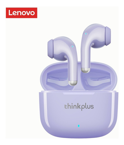 Lenovo Lp40 Pro Auriculares Inalámbricos Tws Con Bluetooth Color Violeta Color De La Luz Verde Lima