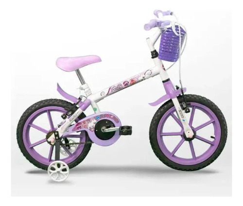 Bicicleta Infantil Aro16 Pink Br Branca/lilas Leia Descrição