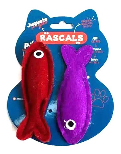 Rascals Juguete P/ Gato Pack Peces Con Catnip Hierba Gatera Color Duo