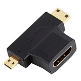 Adaptador Hdmi A Micro Y Mini Hdmi 2 En 1 Hembra A Macho 