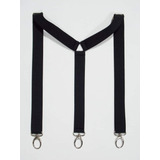 Tirador Pantalon Suspenders Unisex Negr Mosquet Pla Tri 3 Cm