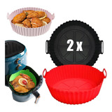 2 Cestos Forma Silicone Airfryer 22cm Protetor Antiaderente