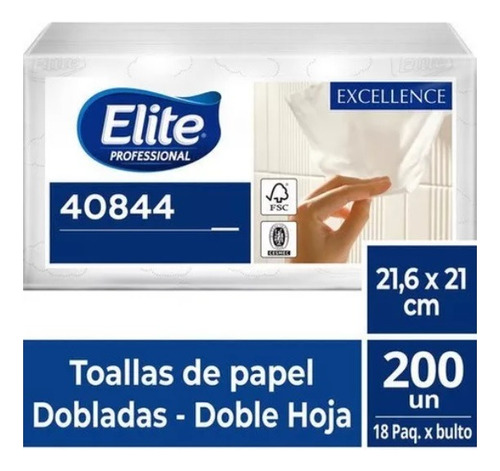 9 Paquetes De Toalla Interfoliada Elite, D/h, 200 Hojas