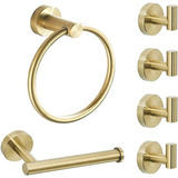 Juego De 6 Accesorios Para Baño - Dorado Cepillado