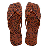 Chinelo Havaianas Slim Square Velvet Marrom 4.148.277