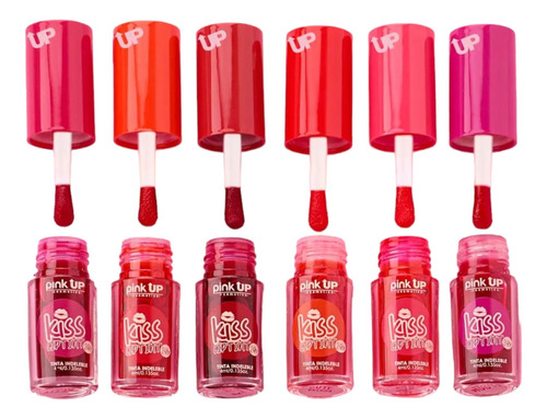 Tintas Para Labios Pink Up Kit Kiss Lip Tint Indeleble 24hr