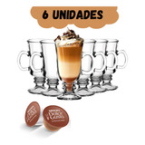 Jogo 6 Canecas Xícara Nespresso Dolce Gusto Vidro Café 