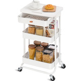 Toolf Carrito De Almacenamiento Con Ruedas Con Cajon Y Mesa,