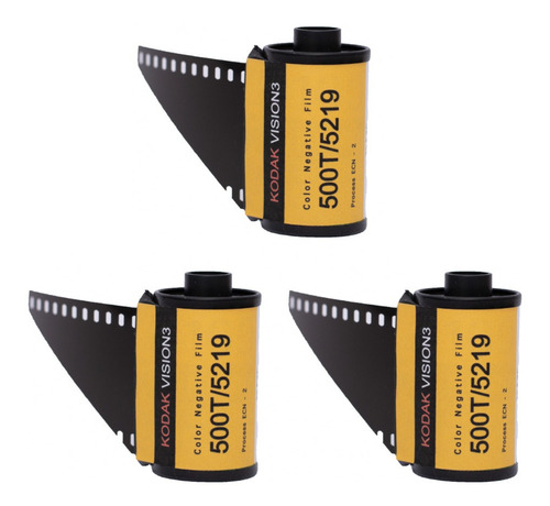 Rollo 35mm Carga Cine Kodak 500t. Frescos. Pack 3