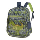 Mochila Escolar  Infantil G Luxcel Is37731up-vd Dinossauro Cor Verde