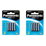 Pilha Palito Aaa Panasonic Comum Super Kit 2 Cartelas- 8unid