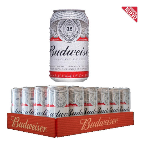 Cerveza Budweiser X 24 Unidades Lata 269 - mL a $1
