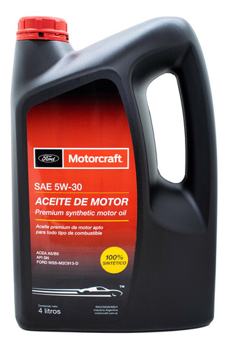 Aceite Ford Motorcraft 100% Sintético X 4 Lts. Rxo 5w30 Ms 4