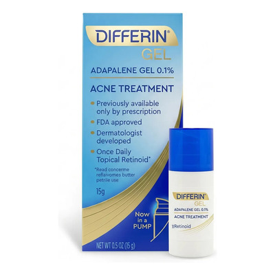 Differin Gel Adapaleno 0.1% 15g Pump Tratamiento Acne Puntos Negros Poros Limpios Antiinflamatorio | Envío gratis