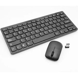 Kit Mini Teclado + Mouse Óptico Inalámbrico Para Pc