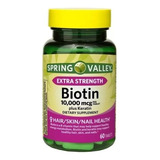 Biotina Plus Keratina 10,000mcg Pelo Piel Uñas 60 Caps Extra