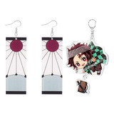 Set De Pendientes Tanjiro Llaveros De Anime Demon Slayer Kim