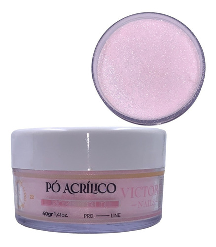 Pó Acrílico 40g Victoria Nails Linha Pro Alongamento De Unha