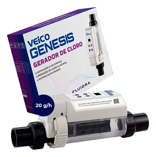 Gerador De Cloro Veico Genesis-20 Pra Piscinas Até 60000 Lt