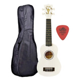 Ukulele Branco Seven Soprano Suk-07 Wh + Capa