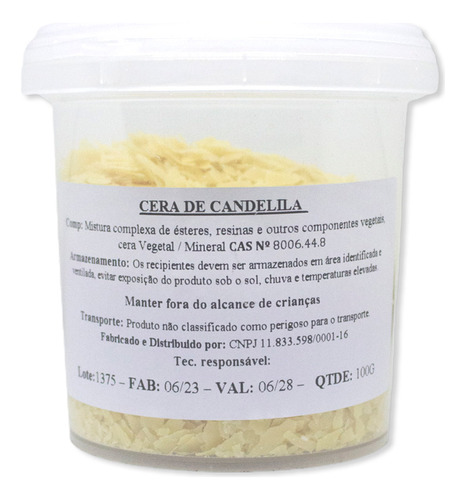 Cera De Candelila 100gr | Cosméticos | Velas Artesanais