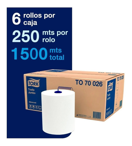 Toalla Tork Matic Advanced 6 Rollos De 250 Mts To70026