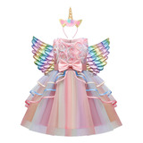 Conjunto De Alas Coloridas De Vestido De Princesa Para Niña