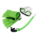 Conjunto De Snorkel Aletas Gafas Verde Talla Ue 35 A 39