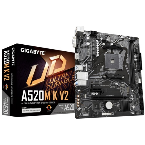 MOTHERBOARD GIGABYTE A520M-K V2 AMD AM4 RYZEN DDR4 NEGRO