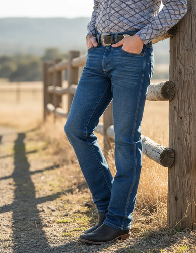 Pantalon Retro Wrangler Slim Straight Caballero Boot Moda